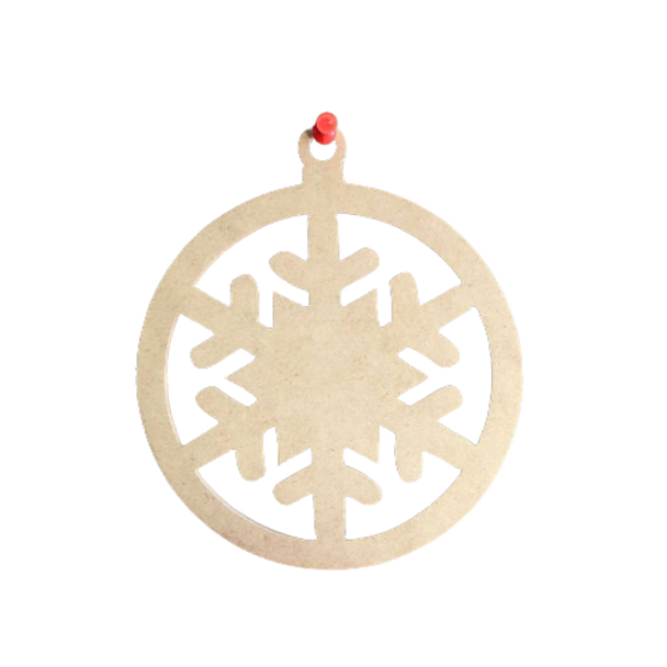 Wooden Ornament With Snowflake, Unfinished Winter Snowflake Shape, Blank Craft