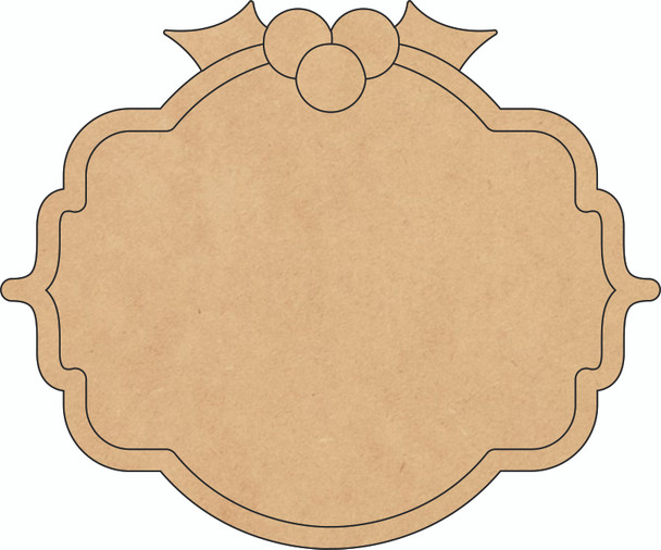 Christmas Label Wood Shape, Unfinished Holiday MDF Cutout PBL