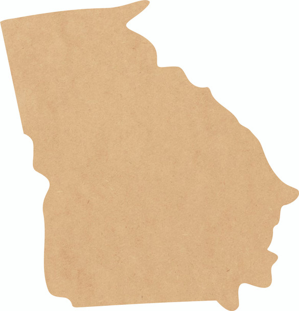 Georgia Wood State Shape, Unfinished MDF Craft State Cutout, DIY