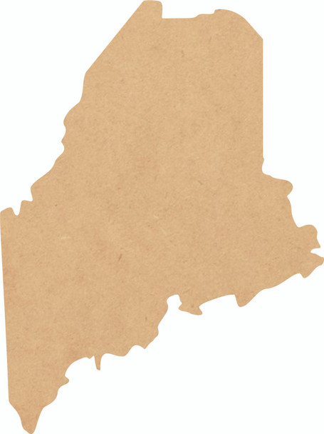Maine Wood State Shape, Unfinished MDF Craft State Cutout, DIY