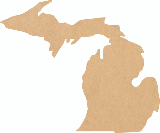 Michigan Wood State Shape, Unfinished MDF Craft State Cutout, DIY