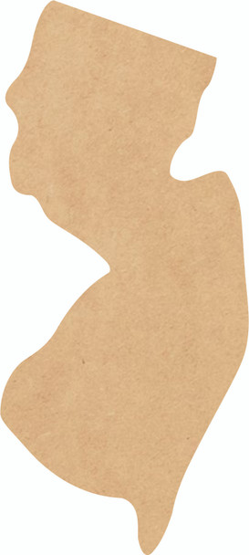 New Jersey Wood State Shape, Unfinished MDF Craft State Cutout, DIY