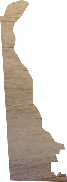 Delaware Wooden State Cutout, Unfinished Real Wood State Shape, Craft