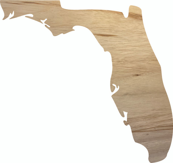 Florida Wooden State Cutout, Unfinished Real Wood State Shape, Craft