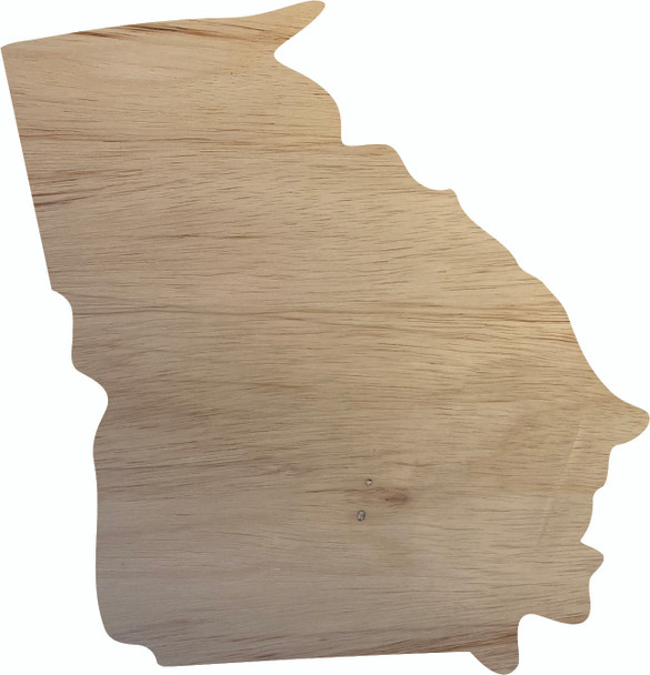 Georgia Wooden State Cutout, Unfinished Real Wood State Shape, Craft