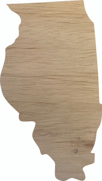 Illinois Wooden State Cutout, Unfinished Real Wood State Shape, Craft