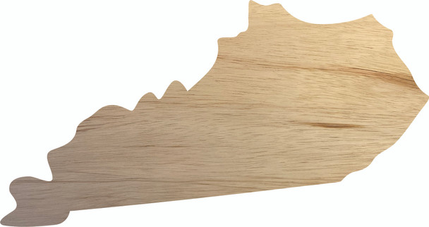 Kentucky Wooden State Cutout, Unfinished Real Wood State Shape, Craft