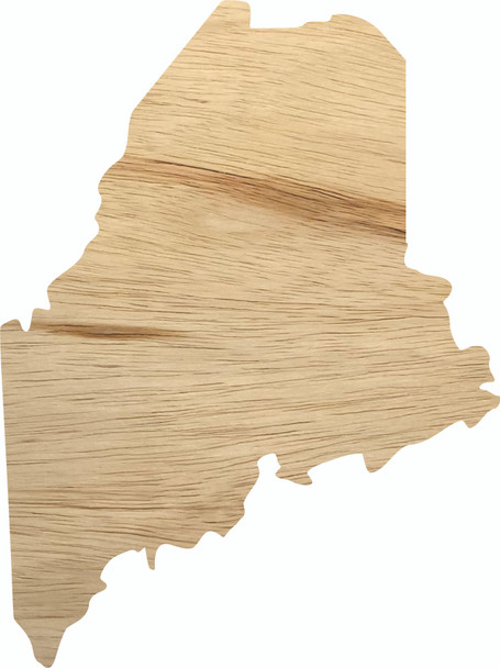 Maine Wooden State Cutout, Unfinished Real Wood State Shape, Craft