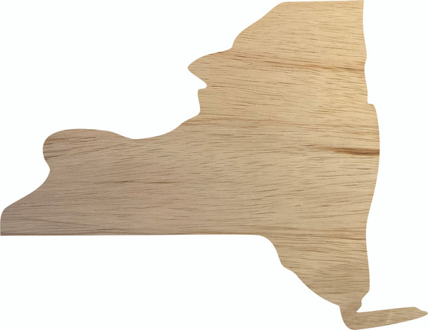 New York Wooden State Cutout, Unfinished Real Wood State Shape, Craft
