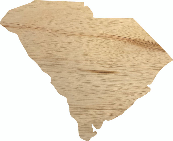 South Carolina Wooden State Cutout, Unfinished Real Wood State Shape, Craft