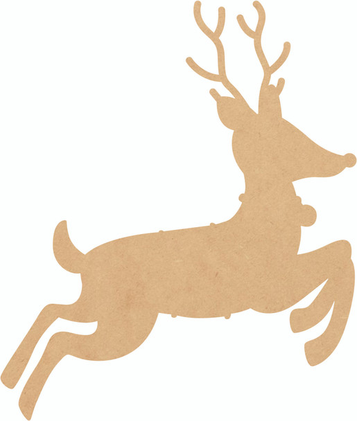 Christmas Reindeer Craft Wood Cutout, Unfinished Holiday Shape