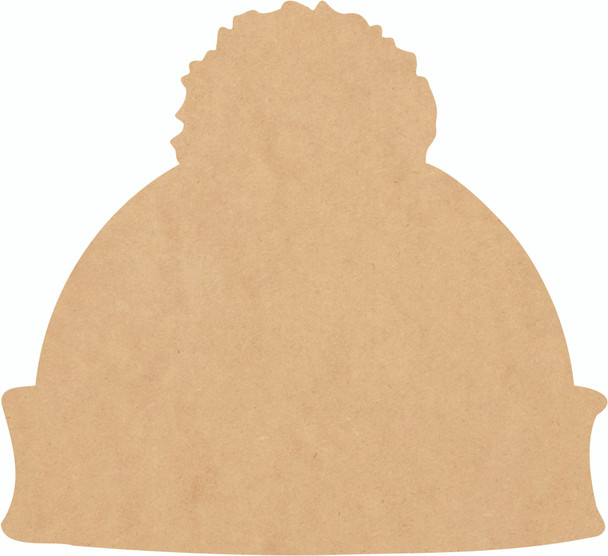 Winter Hat Blank Wood Cutout, Unfinished Winter Beanie Shape