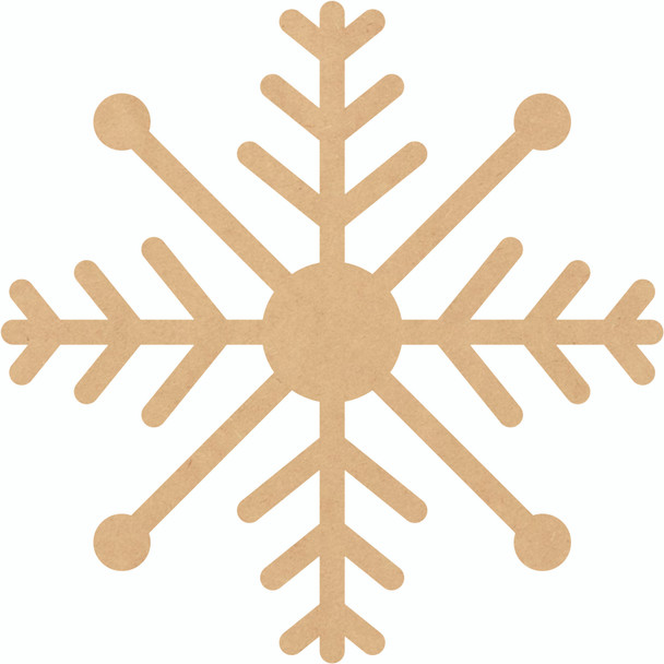 Blank Snowflake Wood Cutout, Unfinished MDF Snowflake Shape