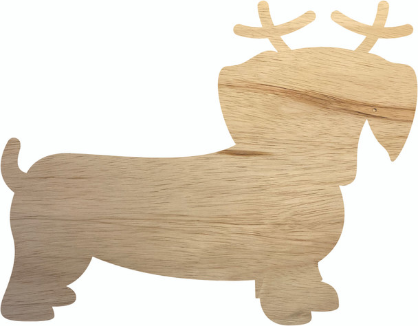 Dachshund Dog Christmas Wood Cutout, Blank Paintable Craft