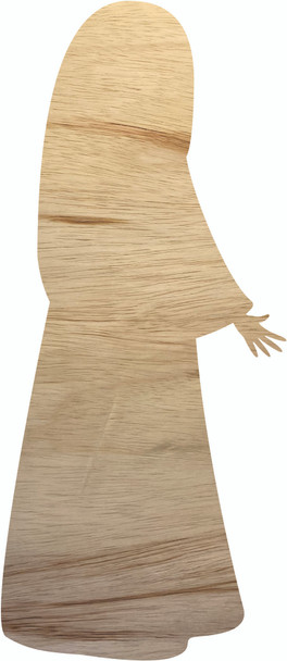 Wooden Mary Nativity Cutout, Christmas Wooden Craft Shape