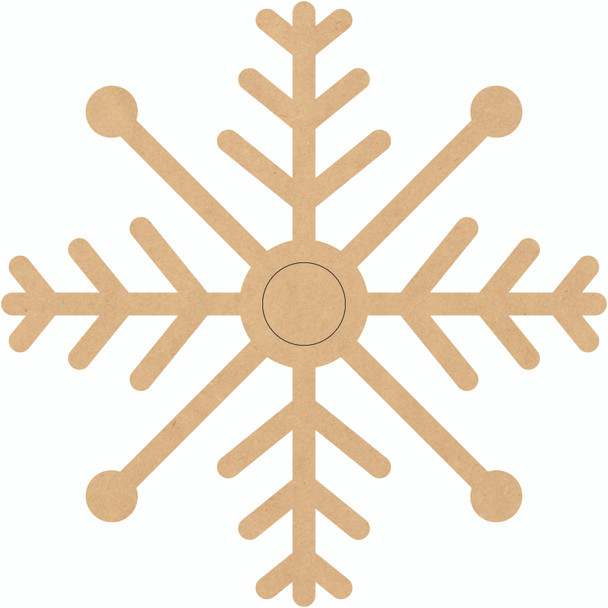 Wood Christmas Snowflake Cutout, Paintable Snowflake Shape