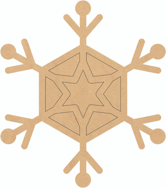 Blank Wooden Snowflake Shape, Unfinished Christmas Snow DIY
