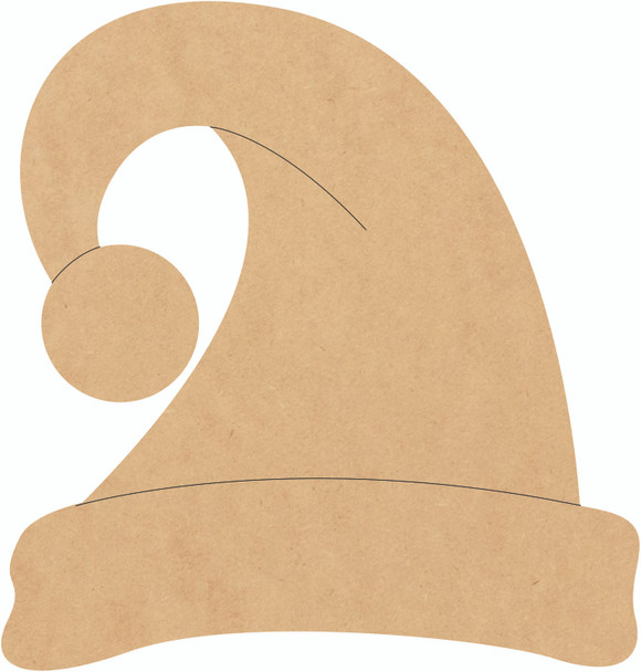 Christmas Hat Blank Shape, Unfinished Wooden Holiday Hat Cutout