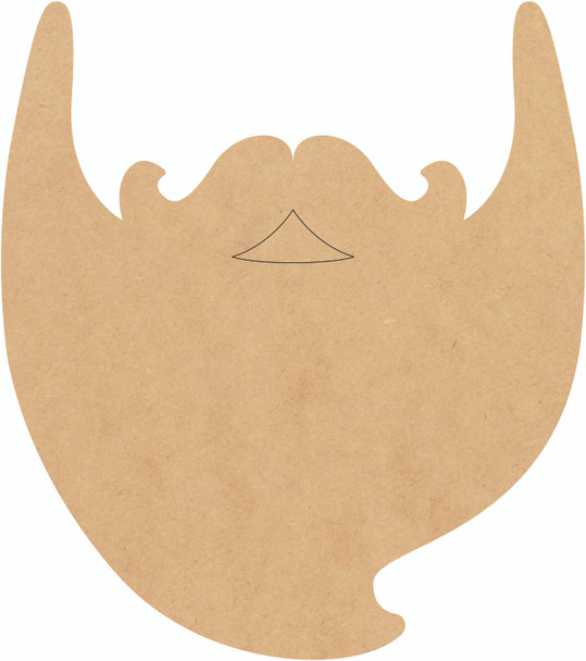 Blank Christmas Beard Shape, Wooden Santa Craft Holiday Cutout