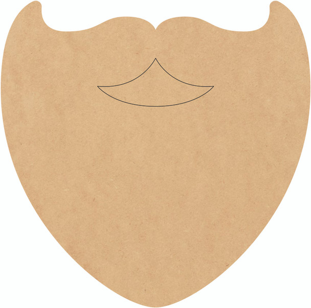 Wooden Santa's Beard Craft Shape, Paintable Christmas Beard