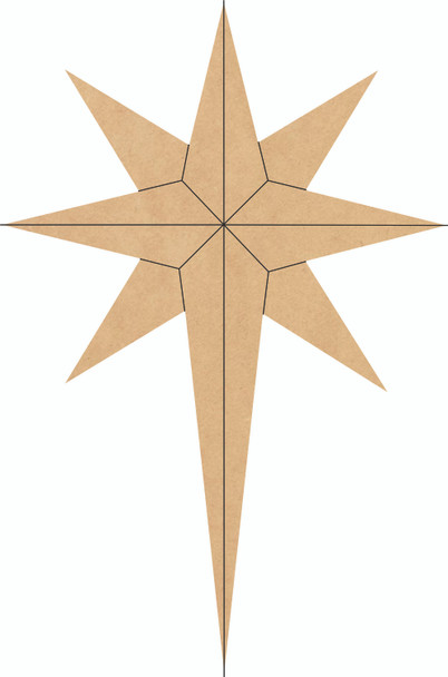 Wood Star of Bethlehem Shape, Blank Craft Nativity Cutout, DIY