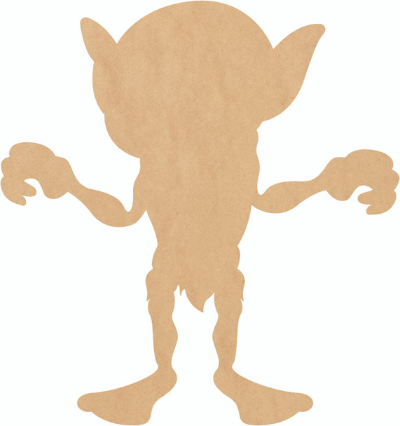 Wooden Goblin Craft MDF Shape, Unfinished Halloween Goblin Cutout