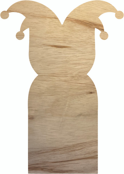 Jester Wooden Shape, Blank Halloween Finger Puppet Cutout