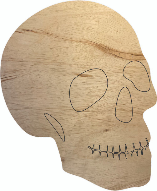 Wooden Skull DIY Shape, Unfinished Halloween Scary Skull Cutout