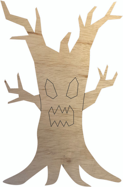 Blank Wooden Creepy Tree Craft Shape, Halloween DIY Cutout