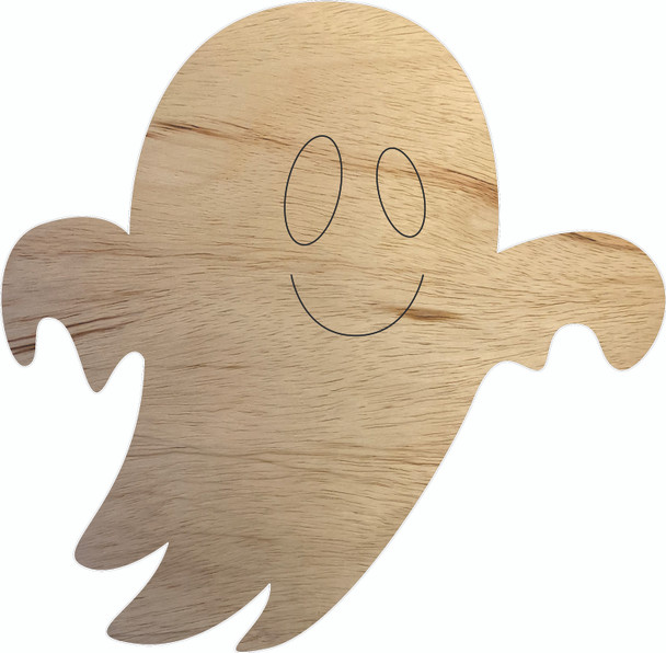 Unfinished Ghost DIY Halloween Wooden Shape, Blank Cutout