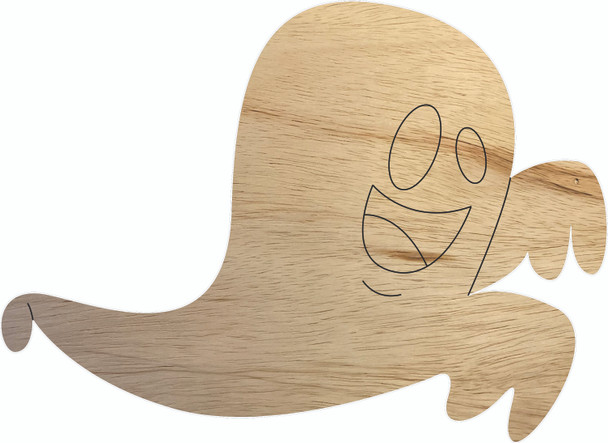 Wooden Halloween Ghost Flying Shape, Unfinished Craft Cutout