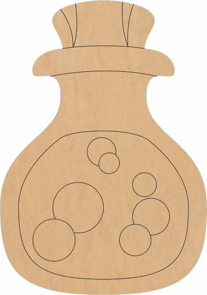 Wooden Glass Potion MDF Shape, Unfinished Halloween Craft