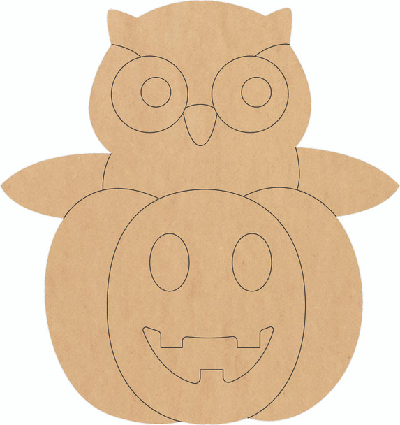 Blank Halloween Owl Jack-O-Lantern Shape, Pumpkin MDF Craft