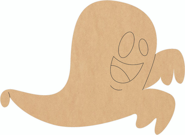 Halloween Ghost Flying Wood Shape, Unfinished MDF Cutout