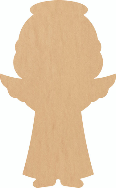 Wooden Girl Angel Costume Shape, Unfinished Halloween