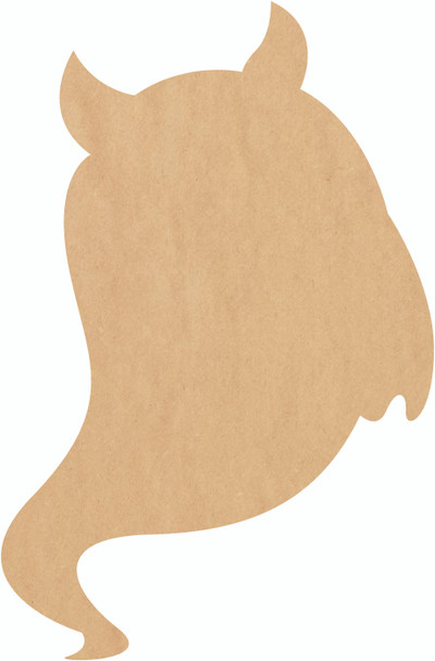 Ghost With Horns Wood Shape, Halloween MDF Cutout