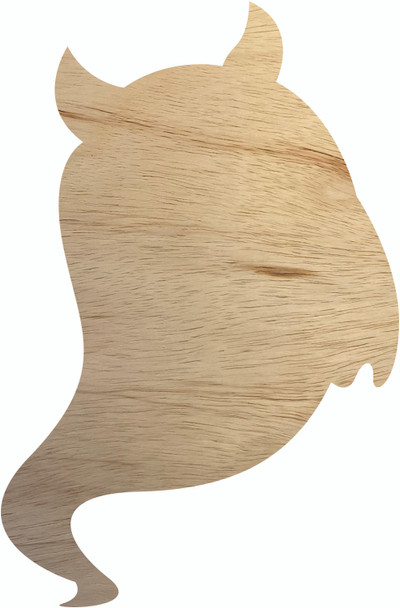 Ghost With Horns Wooden Shape, Halloween Paintable Cutout