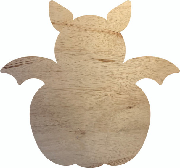 Wooden Bat Jack O' Lantern Shape, Halloween Wood