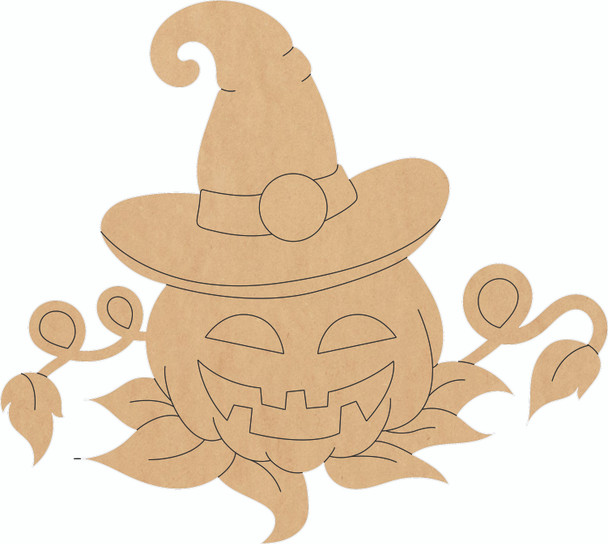 Jack-O-Lantern with Vine Pumpkin Acrylic Shape, Halloween