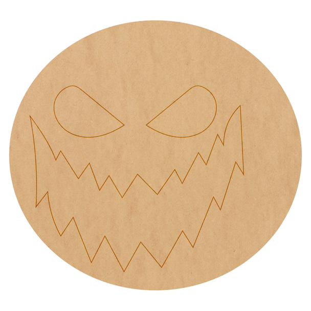 Unfinished Scary Face Wood Shape, Halloween Wooden Craft