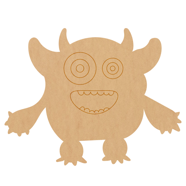 Wood Monster Craft Cutout, Creepy Halloween MDF Shape