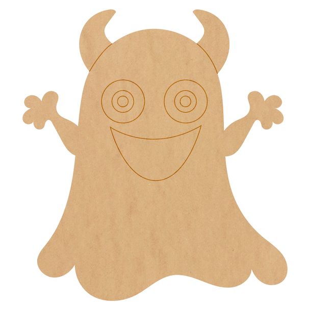 Unfinished Monster Wood Shape, Halloween Craft Cutout