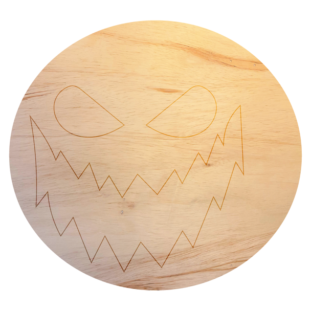 Scary Face Wood Shape, Blank Halloween Wooden Craft