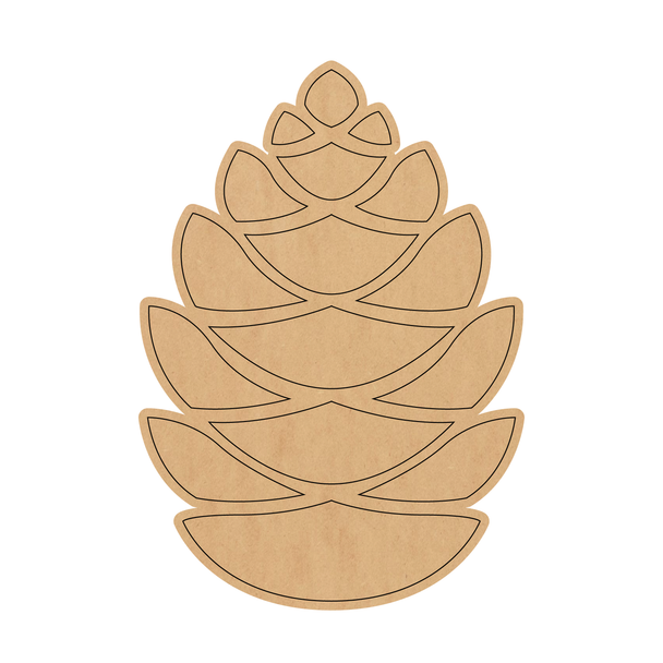 Wooden Winter Pinecone Cutout, Unfinished MDF Craft, DIY