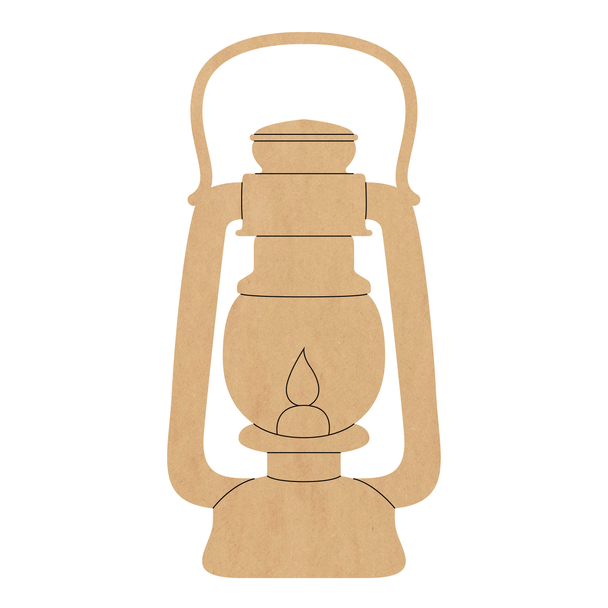 Wooden Camping Lantern Shape, Unfinished Lantern Cutout