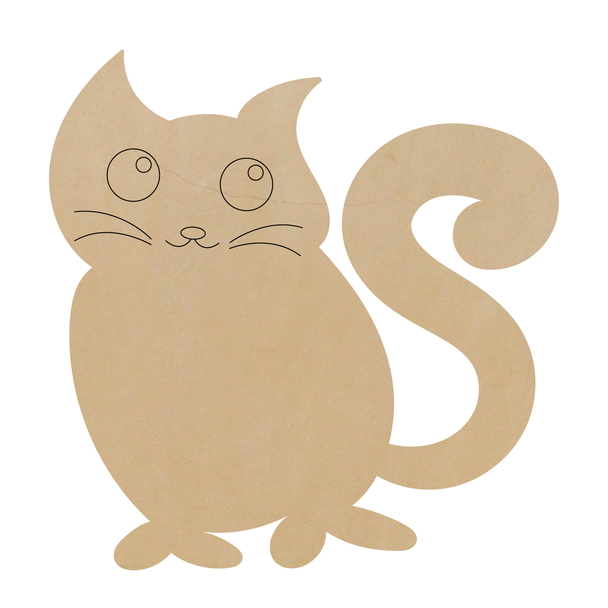 Goofy Cat Leather Shape, Leather Cat Cutout Craft