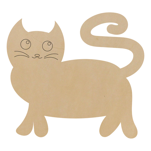 Cat Leather Shape, Leather Goofy Cat Cutout Craft