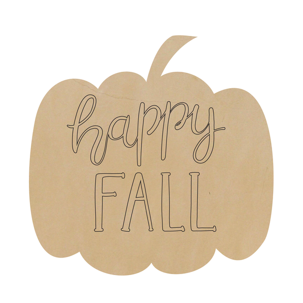 Happy Fall Pumpkin Leather Shape, Leather Pumpkin Cutout
