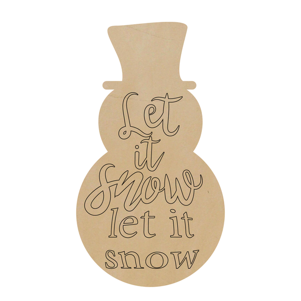Let It Snow Snowman Leather Shape, Leather Snowman Cutout