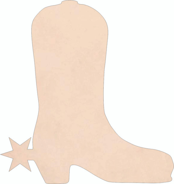 Cowboy Boot with Star Leather Shape, Leather Boot Cutout